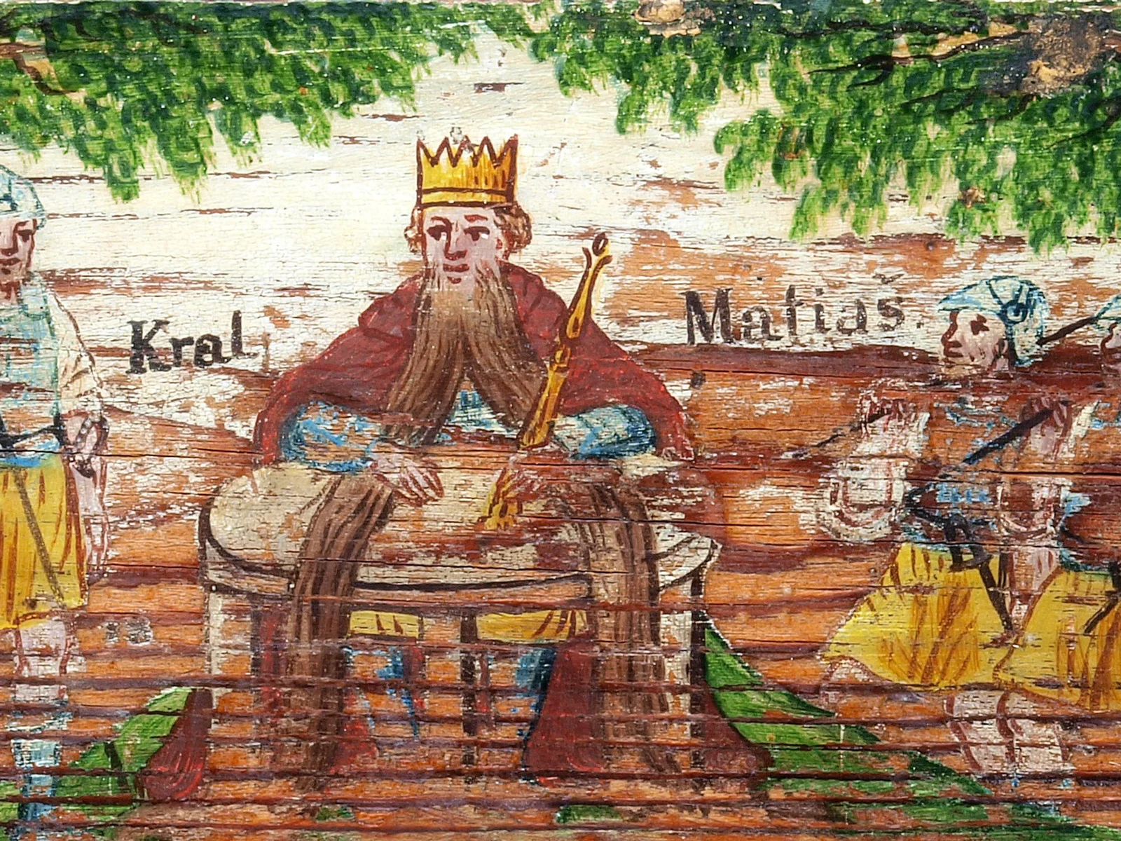 Kralj Matjaž za mizo — ljudska poslikava